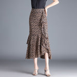Womens Irregular Ruffled Chiffon Skirt