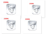 Skull Skull Double Transparent Glass