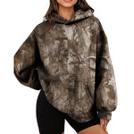 Branch-pattern Print Loose-fit Sweatshirt With A Hood