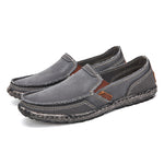 Mens Casual Canvas Loafer Shoes Fashionable Washed Denim