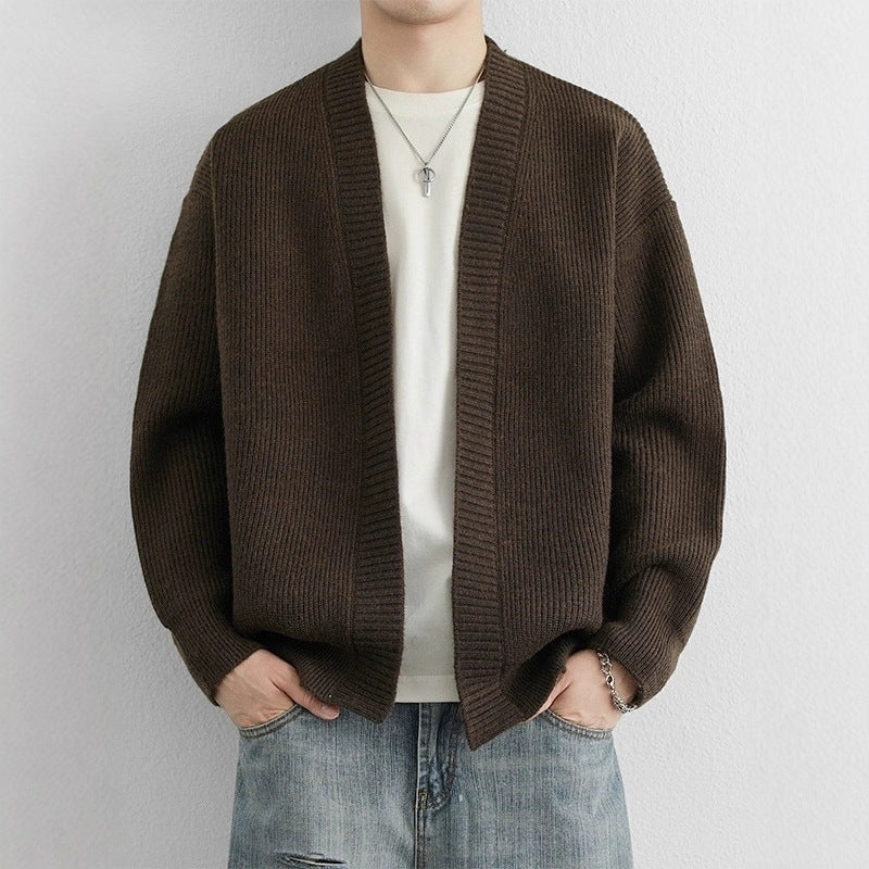 Retro-style Loose-fit Casual Chic Versatile Knit Sweater Cardigan