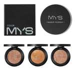 MYS Brand Face Makeup Powder 6 color Waterproof Minerals Shimmer Brightener Contour Glow Kit Bronzer Highlighter Makeup Palettes