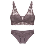 Laceless Bra Gathering Bra Lace Bra Set