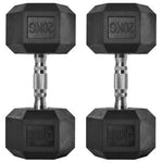Fitness Hexagonal Rubberized Fixed Dumbbell