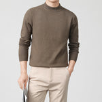 Mens Thickened White Knit Bottoming Sweater