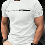 Mens Casual Sporty Loose-fit Round-neck Short-sleeve With Print