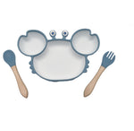 Silicone Baby Dishes for Children's Tableware Plate Non-slip Baby Feeding Bowl