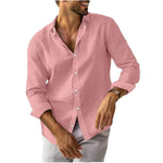 Mens Long-sleeve Lapel-button Shirt