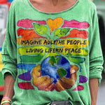 Printed Women's Carnival Crew-Neck Shirt Crew-Neck Sweatshirt