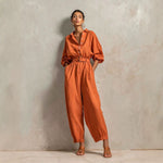 Womens Blended Casual Long-sleeve Jumpsuit