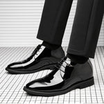 Men's Business Dress Leather Shoes With Hidden Heel