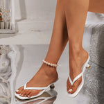 Womens Thong Sandals With Chunky Heels