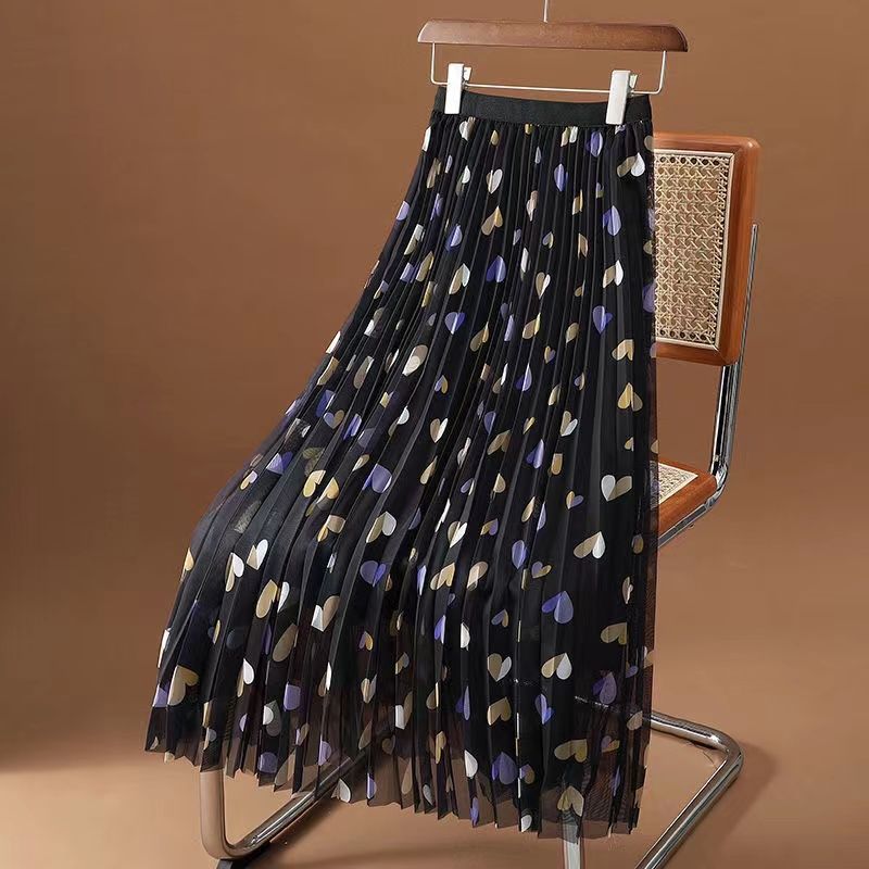 High-waisted Skirt Pleated Skirt Tulle Maxi Skirt Long Skirt
