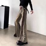 Retro Washed Distressed Loose Straight-Leg Wide-Leg Pants For Men