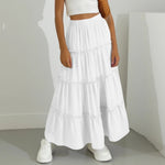 Ruffled Long A-line Double-layered Lined Beach Skirt