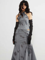 Printed Punk Girl Hollow Skirt