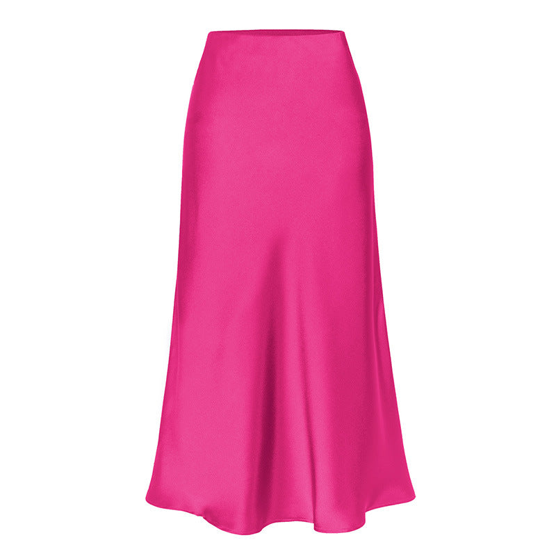 Figure-flattering,And Minimalist Silk-acetate Satin Midi Skirt
