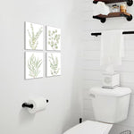 4PCS 8X10in,Botanical Plant Canvas Wall Art, Framed Boho Wall Decor For Bathroom, Minimalist Aesthetic Bedroom Wall Art