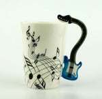 Creative Music Violin Style Guitar Ceramic Mug Coffee Tea Milk Stave Cups With Handle Coffee Mug Novelty Gifts