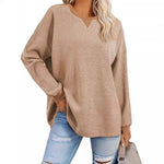 Women's Fashion Round-Neck Color-Block Long-Sleeve Sweatshirt