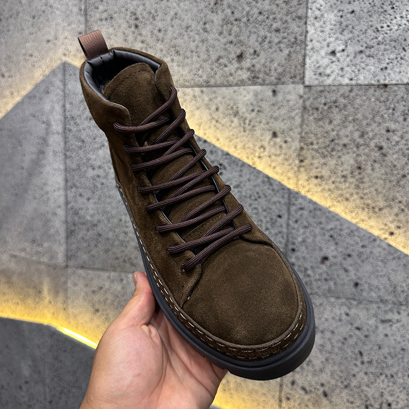 Suede Martin Boots Fleece-lined Warm Slugged Bottom Casual Shoes