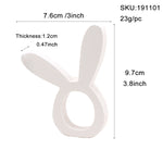 Easter Bunny Napkin Ring Holders Easter Table Decoration for Home Wooden Rabbit Ear Tissue Ring Happy Easter Party Supply