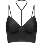 Women's Black No Steel Ring Bra Halterneck Bra