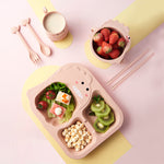 Set Baby Cartoon Dinosaur Tableware Childrens Dinnerware Set