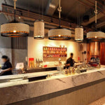 American Country Hemp Rope Restaurant Chandelier Personality Nordic Clothing Store Milk Tea Shop Round Wrought Iron LED Creative Chandelier