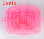 The 6-piece set of multi-functional silicone lid can be stretched to seal the fruit and vegetable lid