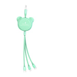 Cute Telescopic Bear With Three Data Cables