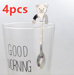 Coffee spoon, 304 creative stainless spoon, dessert spoon, cute cartoonhandle, hangingfeces coffee spoon