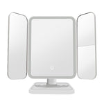 Trifold Makeup Mirror With Light 68 LED Vanity Mirrors 10X Magnifying 180Rotation