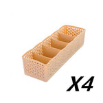 Plastic Stackable Organizer 5 Cells Finishing Box for Socks Underwear