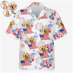 Patriotic Firework Hibiscus American Flag Summer Shirt
