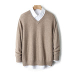 V-neck Cashmere Sweater Loose Fit Extra Thick