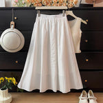 Spring Designer-style Versatile A-line Pleated Loose-fit Flared Skirt