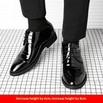 Men's Business Dress Leather Shoes With Hidden Heel