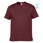 Solid-color Crew-neck Cotton Mens Short-sleeve