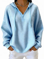 Casual Solid-color Trendy Hoodie With Drawstring And Long Sleeves