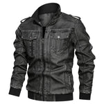 European And American Style Men's Pu Leather Coat