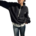 Womens Casual Sweatshirt With Drawstring And Letter