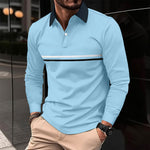 Button-down Long-sleeve Mens Sports Polo Shirt