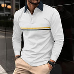 Button-down Long-sleeve Mens Sports Polo Shirt