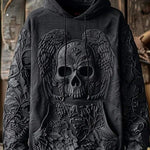 Printed Halloween Men's Skull Dark-Style Hoodie