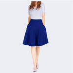 Knee-length A-line Skirt With Pockets Exuding An Elegant And Professional Vibe
