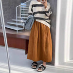 Japanese-style Literary Retro Midi Skirt For Spring And Autumn