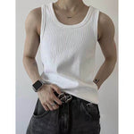 Mens Gray American-Style Ribbed Tank Top