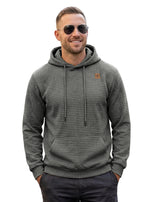 Mens Highly Elastic Jacquard Hooded Long-Sleeve Sweatshirt