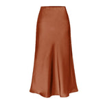 Figure-flattering,And Minimalist Silk-acetate Satin Midi Skirt